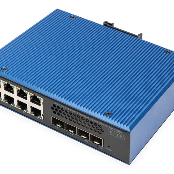 DN-651161 Digitus Industrial 8 + 4 10G Uplink Port L3 managed Gigabit Ethernet PoE Switch