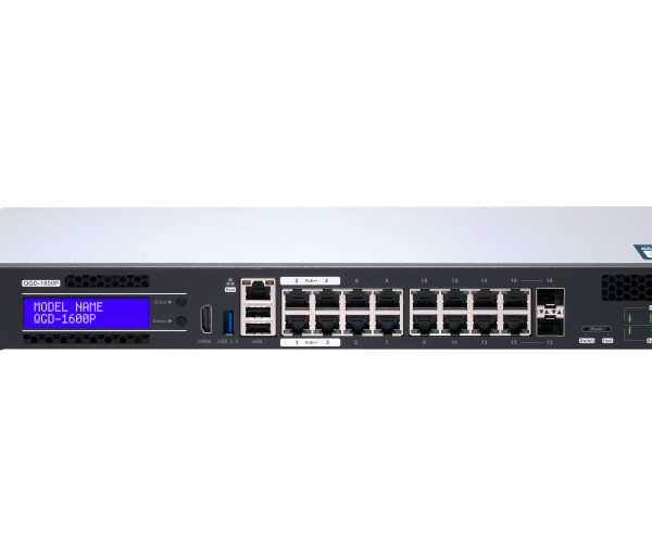QGD-1600P-4G QNAP QGD-1600P Managed Gigabit Ethernet (10/100/1000) Power over Ethernet (PoE) Black, Grey