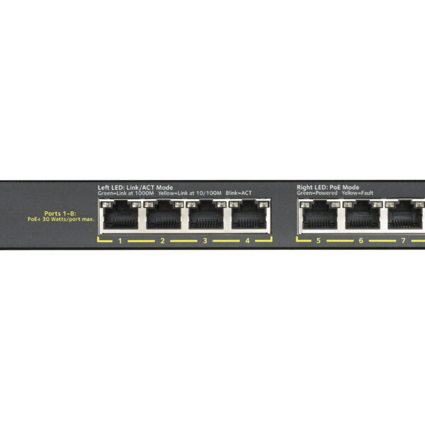 GS308PP-100EUS Netgear GS308PP Unmanaged Gigabit Ethernet (10/100/1000) Power over Ethernet (PoE) Black