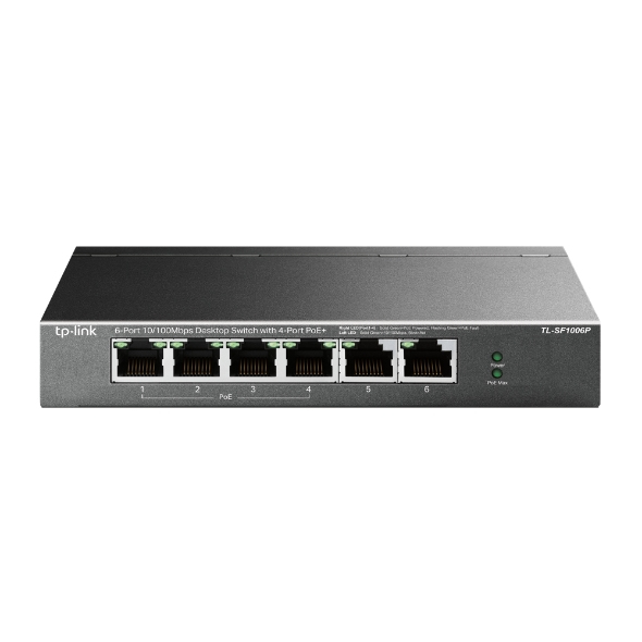 TL-SF1006P TP-LINK network switch Fast Ethernet (10/100) Power over Ethernet (PoE) Black