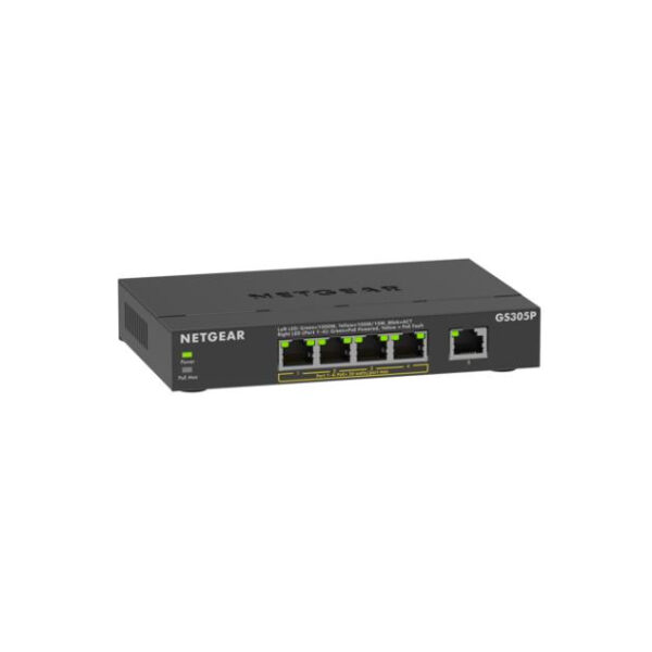 GS305P-300EUS NETGEAR GS305Pv3 Unmanaged Gigabit Ethernet (10/100/1000) Power over Ethernet (PoE) Black